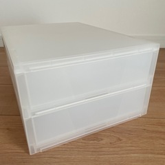 【新品・未使用】無印良品　ケース　引出式　薄型2段の画像