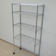 ワイヤーシェルフ５段（キャスター付き）【小金井市民限定】（小金井市再生家具）品番：10-01-08 ※新規優先の画像