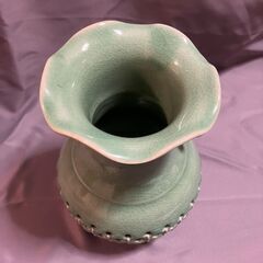 青磁花瓶　銀光作の画像