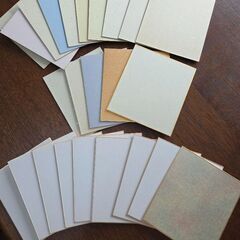 絵手紙、ちぎり絵他用無地ハガキ30 枚、色紙(小)24枚の画像