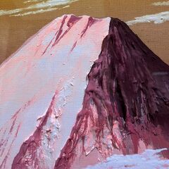 赤富士　立体画　木製フレームの画像