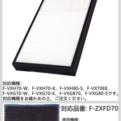 新品⭐️F-ZXGP80 集じんフィルター と F-ZXFD70 脱臭フィルターの画像