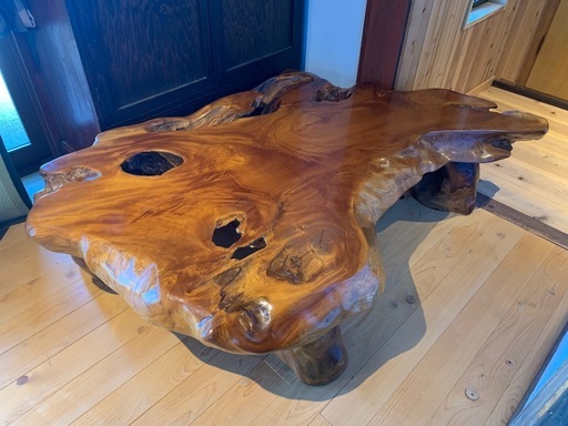 【取引中】稀少　総本欅の座卓　美品