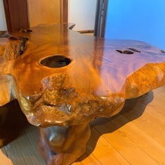 【取引中】稀少　総本欅の座卓　美品の画像