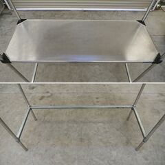≪zyt2482ジ限≫ マルゼン ソリッドシェルフ 122x46x190cm 下げ膳台/メタルラック/台上収納/コの字/3方枠/中古厨房機器/中古店舗用品/宮城県仙台市 71003-03の画像