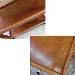 キッチンワゴン ブラウン 木製 使用感あり キャスター付き 配膳 キャリー キッチンラック サイドワゴン サイドテーブル ニトリ 札幌市 西野店の画像