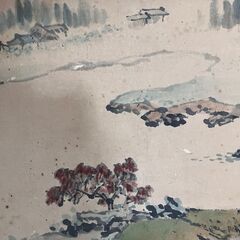 欄間額　山・海・村の画像