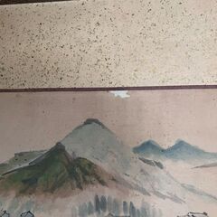 欄間額　山・海・村の画像