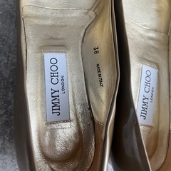 【未使用品】Jimmy choo 24cm 38 スクエアバックル ベージュの画像