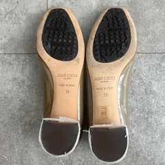 【未使用品】Jimmy choo 24cm 38 スクエアバックル ベージュの画像