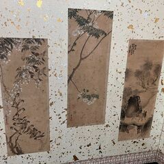 屏風②　木と鳥の画像