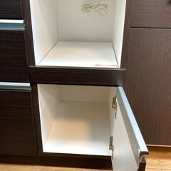 ★食器も調理家電も調理器具も！ たっぷりしまえるキッチンボード ニトリ レジューム 120-2 シリーズ★の画像
