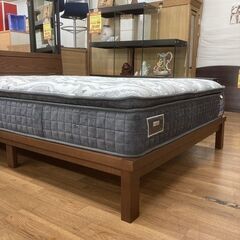 ジモティー限定価格！S267 ⭐ 最高級 a.flat エーフラット ルービックJP ダブルベッド 無垢材 七番星 幅145cm USED 綺麗の画像