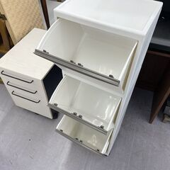 天馬 3段分別ごみ箱 キャスター付き ダストボックス 幅35㎝ ゴミ箱 ホワイト 札幌市手稲区の画像
