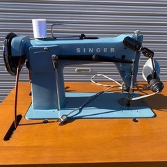 M0929708K【希少】職業用足踏みミシン SINGER シンガー 188u ブルーチャンピオン ミシン 手工芸 ハンドクラフト シンガー 中古品 現状品 の画像