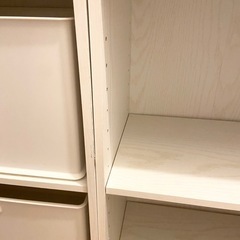 カラーボックス 調整可能棚 木目調のホワイト①の画像