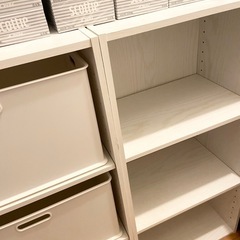 カラーボックス 調整可能棚 木目調のホワイト①の画像