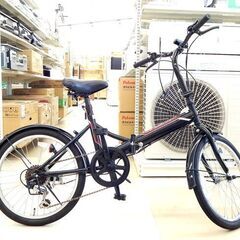 札幌市清田区/キャプテンスタッグ 折りたたみ自転車 クエント  ブラックの画像