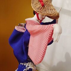 佐渡おけさ人形　ガラスケース入りの画像