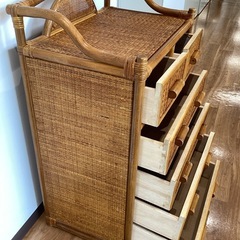 ラタンチェスト【町田市再生家具】251940の画像