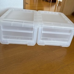山新　引出し式収納ケース2個の画像