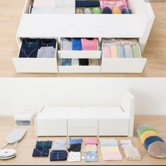 【完売品美品】ニトリ ジオ チェスト40J セミダブル ホワイトウォッシュ（引き出し付き)の画像
