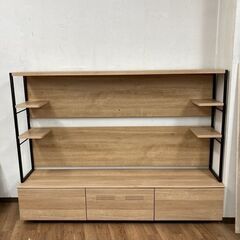 ジモティー限定価格！S371 ⭐ CRAFTKOGA クラフトコガ 壁面テレビボード オーク 幅178cm USED 美品の画像