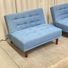 KJ-16【新入荷　リサイクル品】セパレート/リクライニング　ソファベッド　ブルーの画像