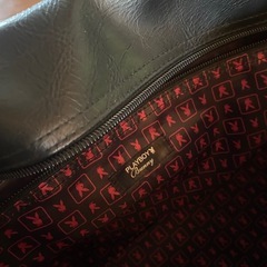 スクールバッグ  PLAYBOY 黒  キーホルダー付の画像