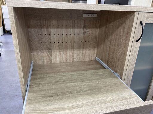 ミドルレンジボード 幅88×奥行40×高さ83cm ナチュラル 木目調 食器棚 キッチン収納 レンジボード キッチンラック 収納 札幌
