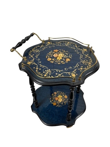 イタリア製 DOMAN ドマン　キャスター　象嵌ワゴン　キッチンワゴン