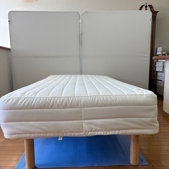 激安美品無印 高密度ポケットコイルマットレス 脚付き　マットカバー洗濯済み　中古品の画像