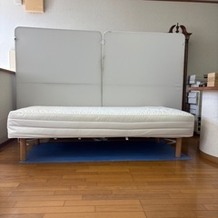 激安美品無印 高密度ポケットコイルマットレス 脚付き　マットカバー洗濯済み　中古品の画像