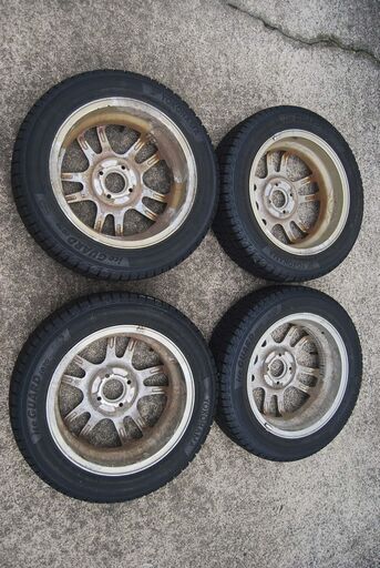バリ山 スタッドレスタイヤ 165/65R15 81Q 4本 ヨコハマアイスガード 中古