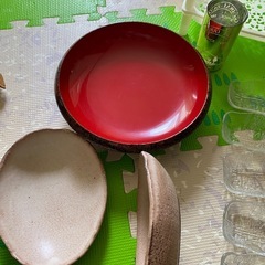 キッチン用品まとめて　調味料ラック　皿　グラス　津軽塗り器の画像