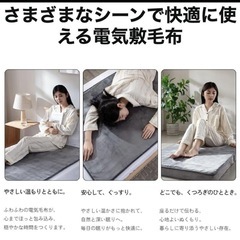 電気毛布 敷用 140×80cm グレー　8段階温度4段階タイマー 水洗いの画像