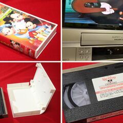 ビデオデッキ + ビデオクリーナー + VHSディズニービデオの画像