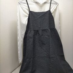  【新品未使用】レディース洋服5点   ワンピース   黒  チェック    251006-6Y レディース ｃ ギンガムチェック シャツワンピース 春夏秋 きれいめ カジュアルレディース ワンピース 2点セット 黒 ロングワンピース 羽織り付き ギンガムチェック シャツワンピース 春夏秋 きれいめ カジュアル    251006-6Yの画像