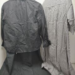  【新品未使用】レディース洋服5点   ワンピース   黒  チェック    251006-6Y レディース ｃ ギンガムチェック シャツワンピース 春夏秋 きれいめ カジュアルレディース ワンピース 2点セット 黒 ロングワンピース 羽織り付き ギンガムチェック シャツワンピース 春夏秋 きれいめ カジュアル    251006-6Yの画像