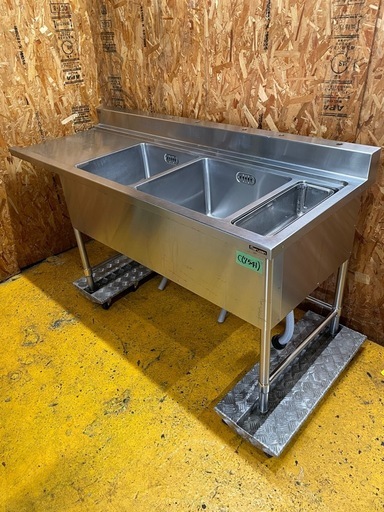 C(7541) マルゼン 2槽 ダスト付き ソイルドシンク W1800D700H800BG120 業務用 ステンレス 厨房用 飲食店 店舗用 直接引き取り歓迎 大阪