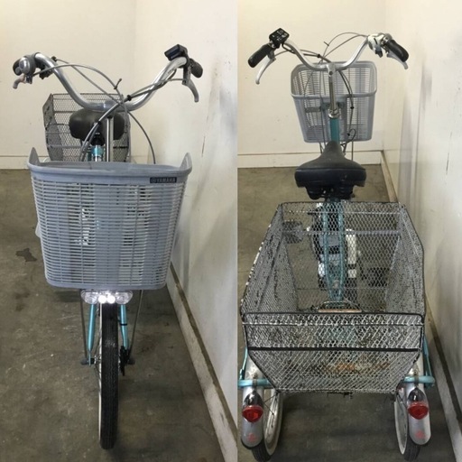 A-184△ y 岐阜発/ヤマハPAS/電動アシスト三輪自転車/3段変速/バッテリー8.7Ah/充電器なし/走行確認/現状品/管18s/ R7.9/11 △