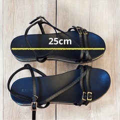 RANDA ランダ ストラップ厚底サンダル ブラック 25cmの画像