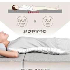 折りたたみ マットレス 厚さ10cm 三つ折り 高反発 腰痛対策 硬め ダブルの画像