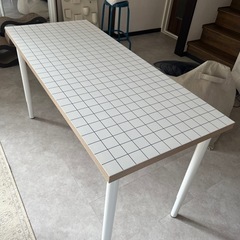 【IKEA】LAGKAPTEN／OLOV デスク 幅140cm ホワイト 札幌 引き渡し可の画像