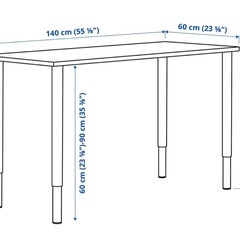 【IKEA】LAGKAPTEN／OLOV デスク 幅140cm ホワイト 札幌 引き渡し可の画像