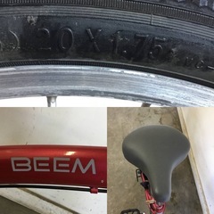 A-187△ y 岐阜発/ BEEM/ 折りたたみ自転車/ 20インチ/ 6段変速/ 走行確認/ 現状品/ R7.7/25 △の画像