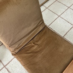 座椅子　コーデュロイ　ブラウン　UNE CHAIRCHAIRの画像