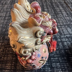 昭和レトロ 九谷焼 玉乗り獅子 玉乗りシーサー 置物の画像