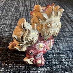 昭和レトロ 九谷焼 玉乗り獅子 玉乗りシーサー 置物の画像