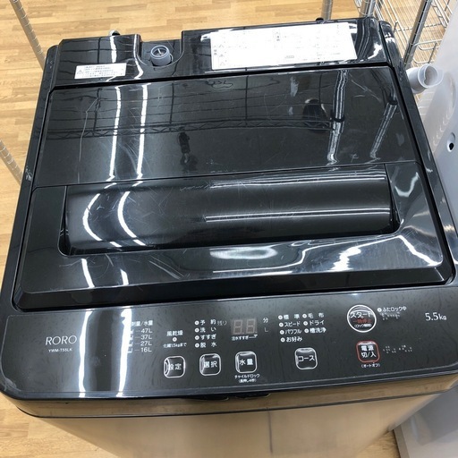 【ドリーム川西店御来店限定】 ☆ジモティー見たよ♪割引☆ RORO 5.5kg 洗濯機　YWM-T55LK 2024年製　動作確認済み　クリーニング済み ／【2125560000029532】